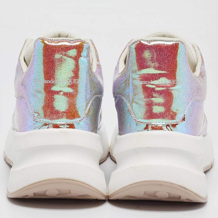 Pre Owned Alexander McQueen Transparent/White PVC and Leather Lace Up Sneakers Size 38