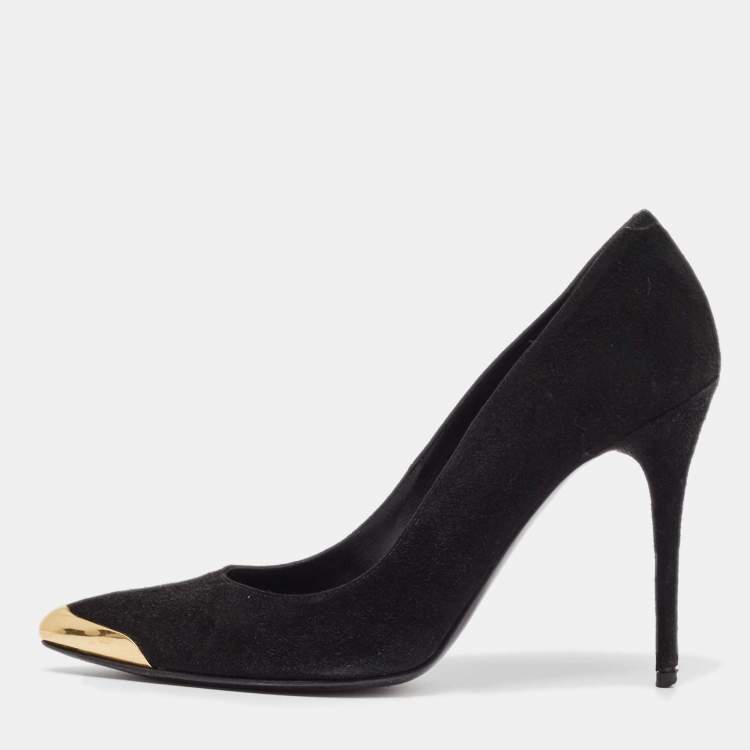 Pre Owned Alexander McQueen Black Suede Pointed Toe Pumps Size 38