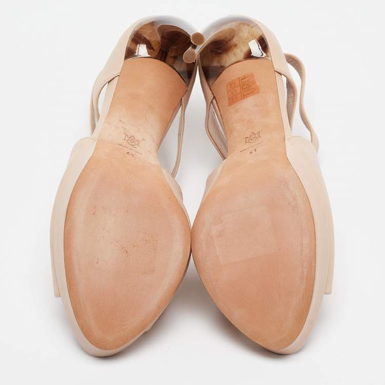 Pre Owned Alexander McQueen Beige Leather Ankle Strap Sandals Size 41