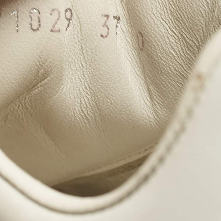Pre Owned Alexander McQueen White Leather Oversized Lace Up Sneakers Size 37