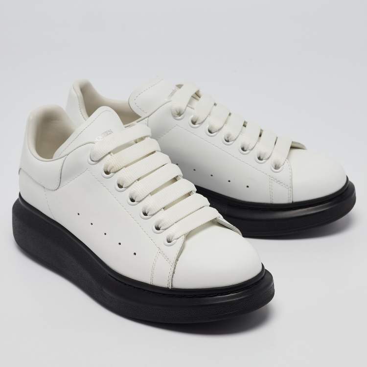 Pre Owned Alexander McQueen White Leather Larry Sneakers Size 39