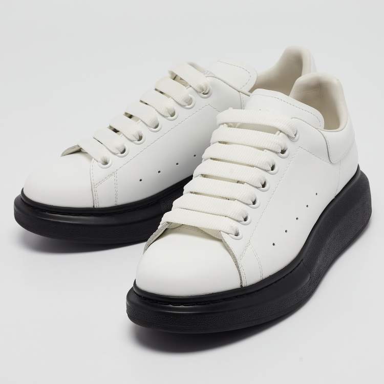 Pre Owned Alexander McQueen White Leather Larry Sneakers Size 39