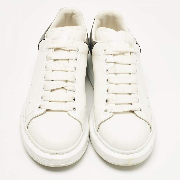 Pre Owned Alexander McQueen White Leather Oversized Lace Up Sneakers Size 39.5