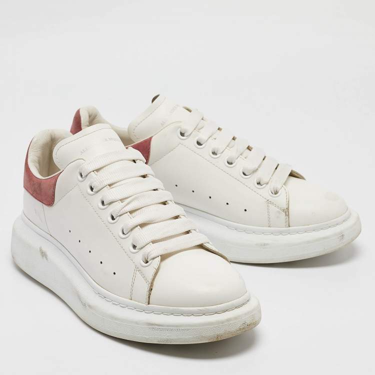 Pre Owned Alexander McQueen White Leather Oversized Low Top Sneakers Size 41