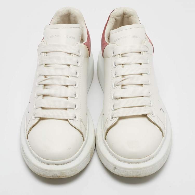 Pre Owned Alexander McQueen White Leather Oversized Low Top Sneakers Size 41