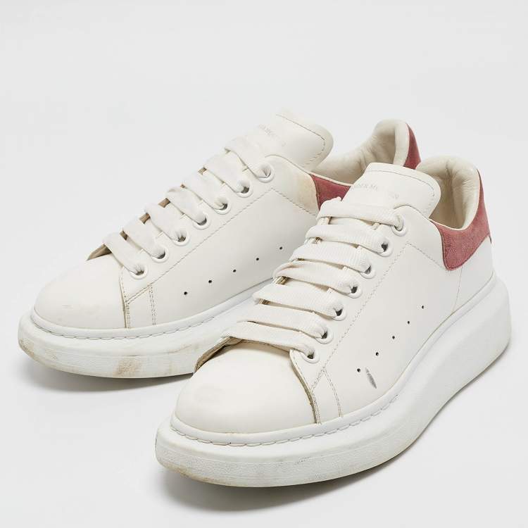 Alexander McQueen White Leather Oversized Low Top Sneakers