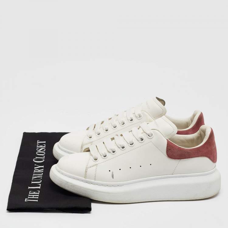 Pre Owned Alexander McQueen White Leather Oversized Low Top Sneakers Size 41