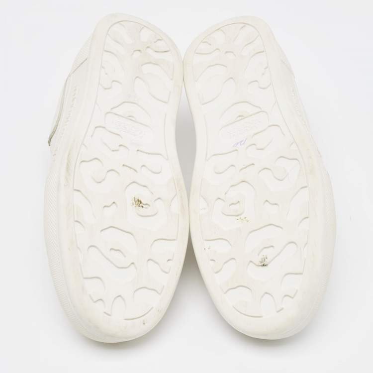 Pre Owned Alexander McQueen White Leather Deck Plimsoll Lace Up Sneakers Size 39