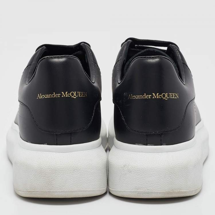 Pre Owned Alexander McQueen Black Leather Larry Sneakers Size 35