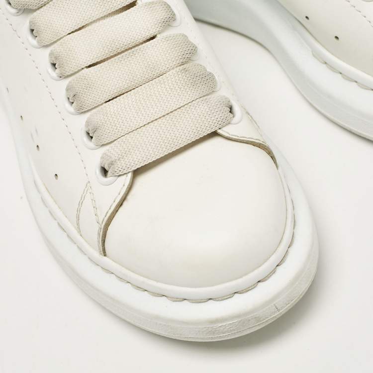 Pre Owned Alexander McQueen White Leather Oversized Sneakers Size 36.5