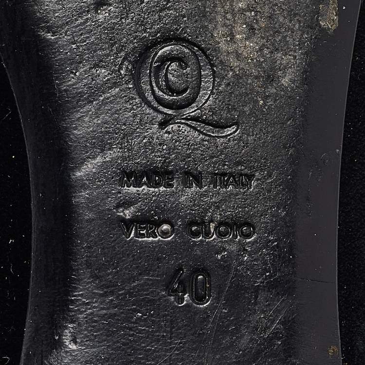 Pre Owned Alexander McQueen Black Velvet Skull Embroidered Smoking Slippers Size 40