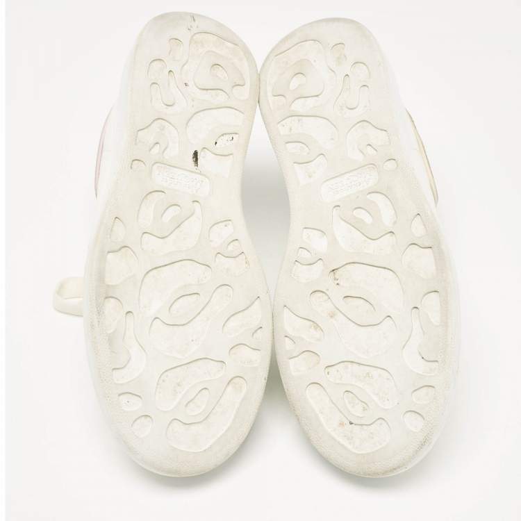 Pre Owned Alexander McQueen White Leather Oversized Lace Up Sneakers Size 39