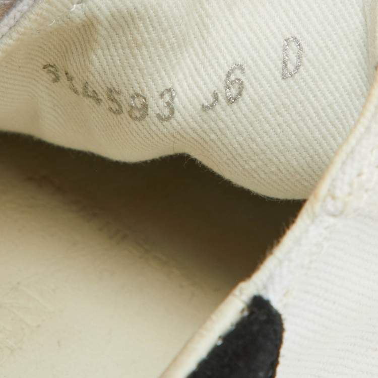 Pre Owned Alexander McQueen White/Black Canvas Tread Slick Sneakers Size 36