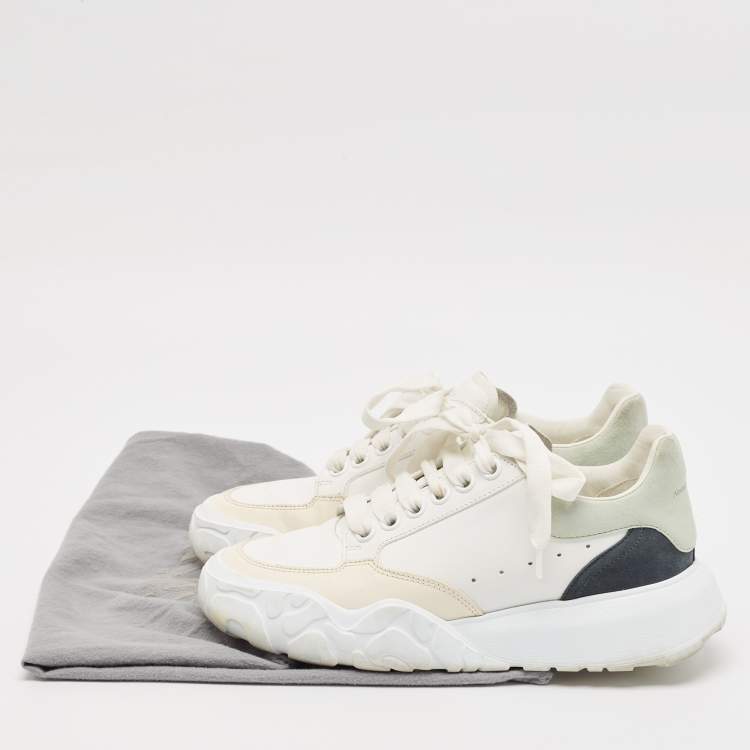 Pre Owned Alexander McQueen Multicolor Leather and Suede Oversized Runner Sneakers Size 37.5