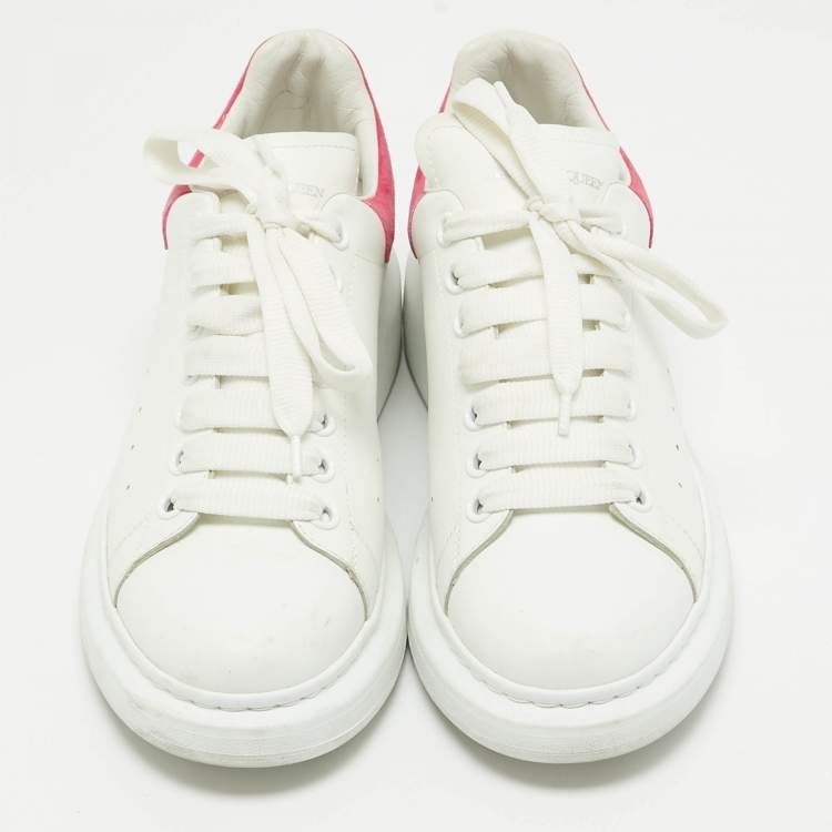 Pre Owned Alexander McQueen White Leather Oversized Low Top Sneakers Size 41