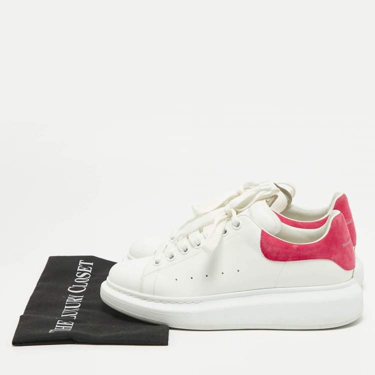 Pre Owned Alexander McQueen White Leather Oversized Low Top Sneakers Size 41