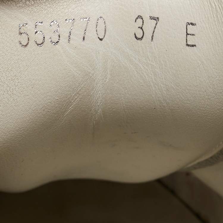 Pre Owned Alexander McQueen White Leather Oversized Lace Up Sneakers Size 37