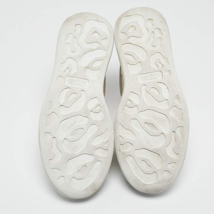 Pre Owned Alexander McQueen White Leather Oversized Lace Up Sneakers Size 37