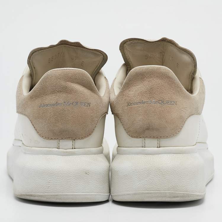 Pre Owned Alexander McQueen White Leather Oversized Lace Up Sneakers Size 37