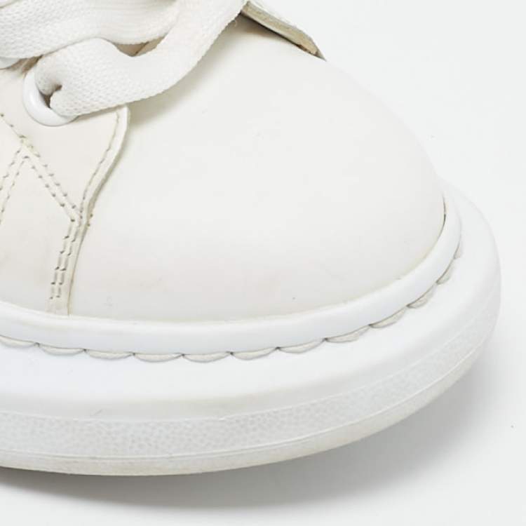 Pre Owned Alexander McQueen Off White Leather Larry Sneakers Size 35.5