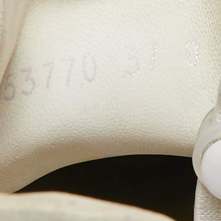 Pre Owned Alexander McQueen White/Grey Suede and Leather Oversized Sneakers Size 37