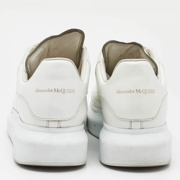 Pre Owned Alexander McQueen White Leather Oversized  Sneakers Size 40