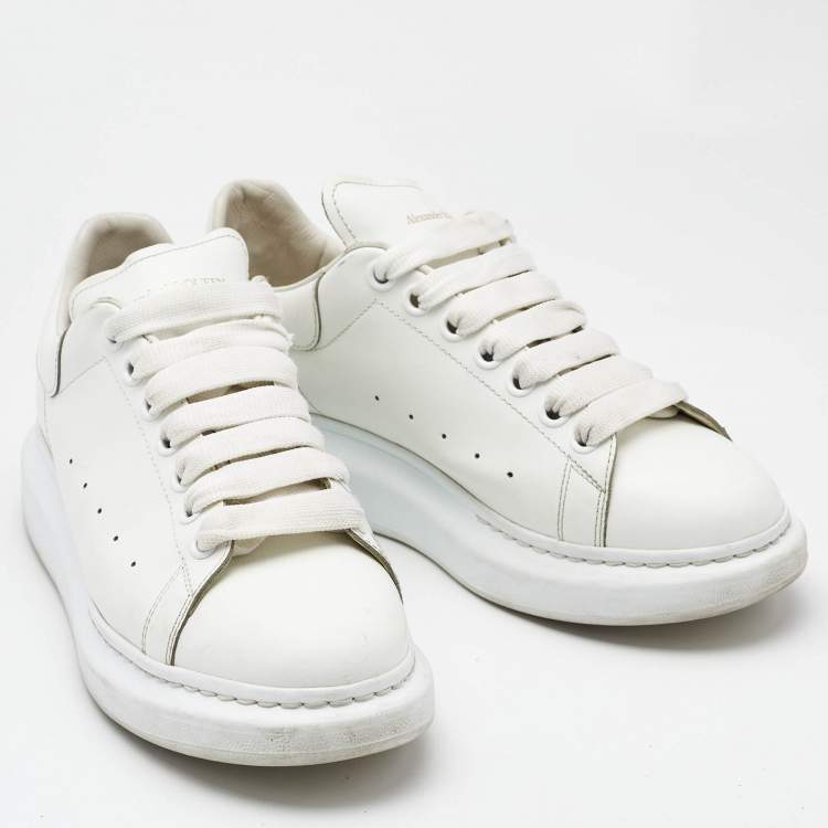 Pre Owned Alexander McQueen White Leather Oversized  Sneakers Size 40