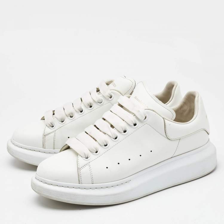 Pre Owned Alexander McQueen White Leather Oversized  Sneakers Size 40