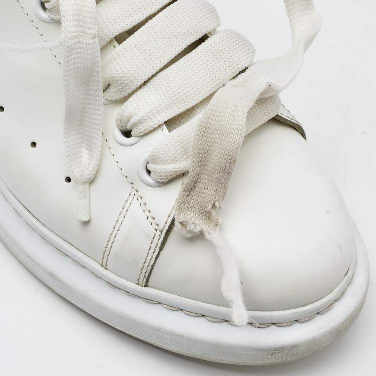 Pre Owned Alexander McQueen White Leather Oversized  Sneakers Size 40
