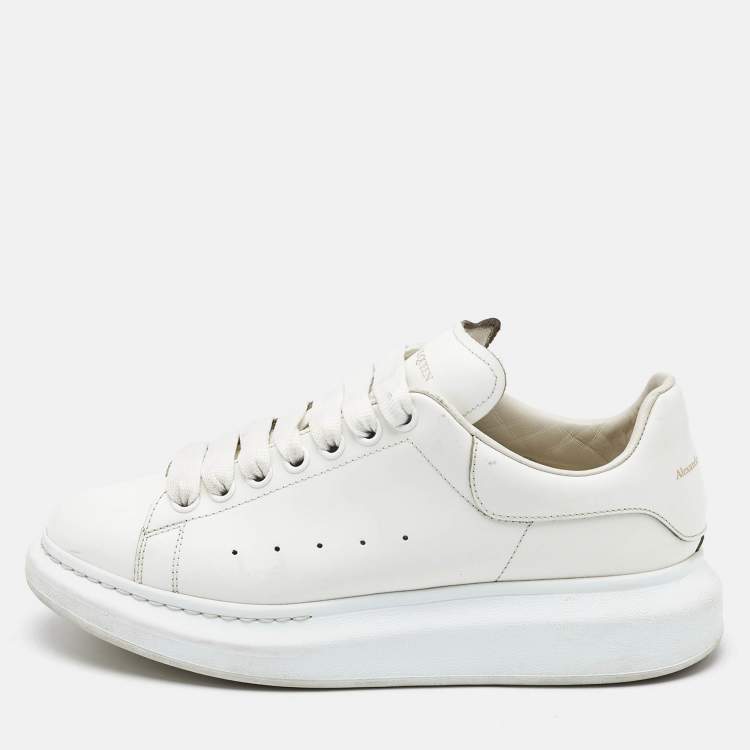 Pre Owned Alexander McQueen White Leather Oversized  Sneakers Size 40