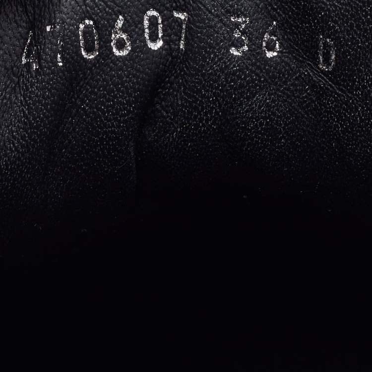 Pre Owned Alexander McQueen Black Glitter and Leather Oversized Low Top Sneakers Size 36