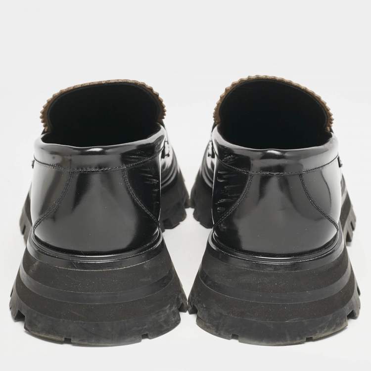Pre Owned Alexander McQueen Black Leather Wander Loafers Size 40