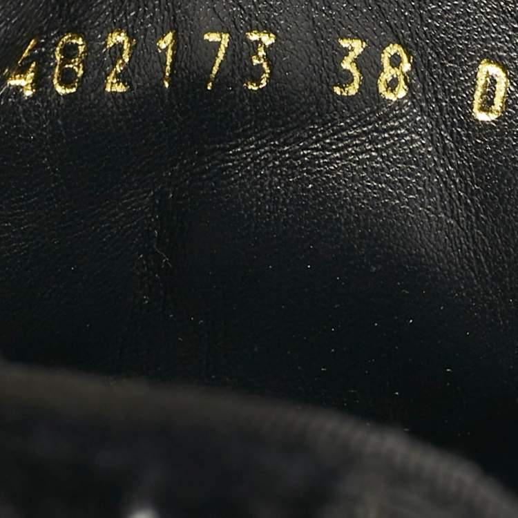 Pre Owned Alexander McQueen Black Velvet and Leather Lace Low Top Sneakers Size 38