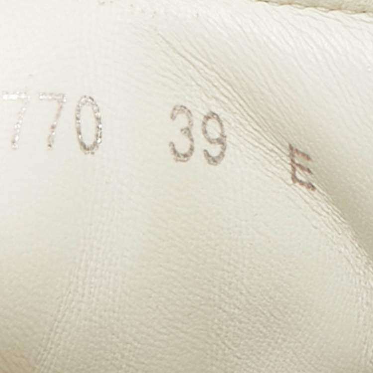 Pre Owned Alexander McQueen White/Beige Leather Oversized Sneakers Size 39