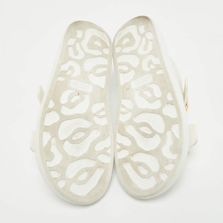 Pre Owned Alexander McQueen White Rubber Hybrid Chelsea Flat Sandals Size 38