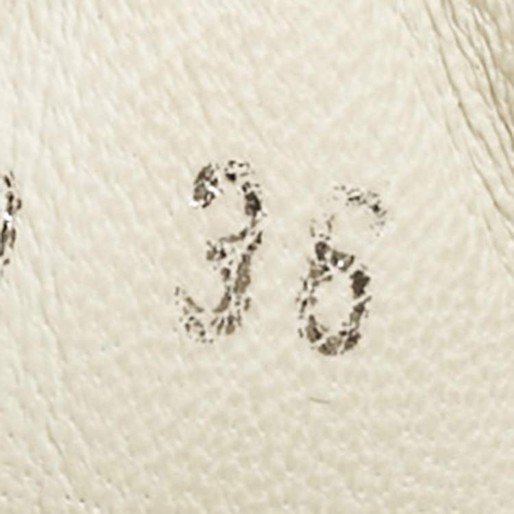 Pre Owned Alexander McQueen White/Beige Python Embossed Leather and Leather Oversized Sneakers Size 36