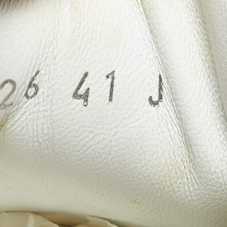 Pre Owned Alexander McQueen White/Iridescent Leather Larry Sneakers Size 41