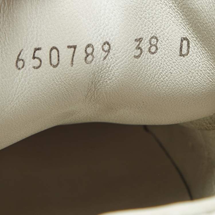 Pre Owned Alexander McQueen White/Black Leather Oversized Sneakers Size 38