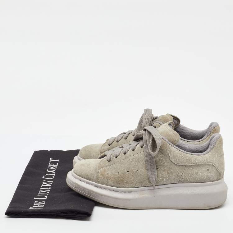 Pre Owned Alexander McQueen Grey suede Oversized Sneakers Size 38.5