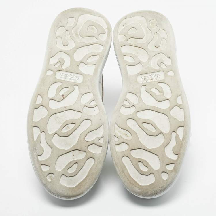 Pre Owned Alexander McQueen White/Pink Leather Oversized Sneakers Size 38.5