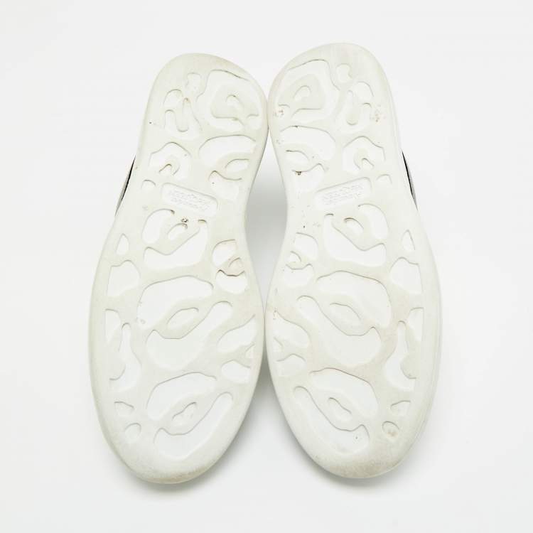 Pre Owned Alexander McQueen White/Metallic Leather Oversized Sneakers Size 38.5