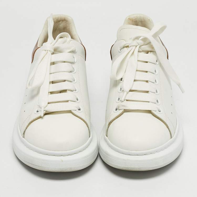Pre Owned Alexander McQueen White Leather Oversized Lace Up Sneakers Size 41