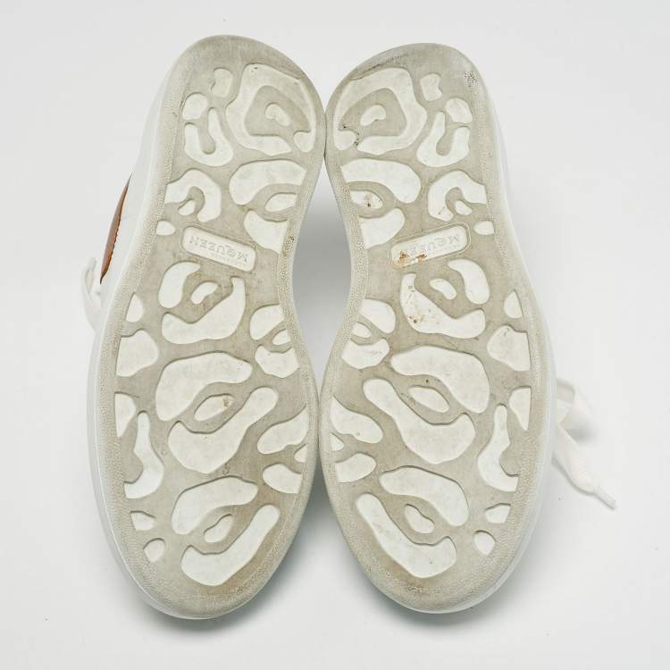 Pre Owned Alexander McQueen White Leather Oversized Lace Up Sneakers Size 41