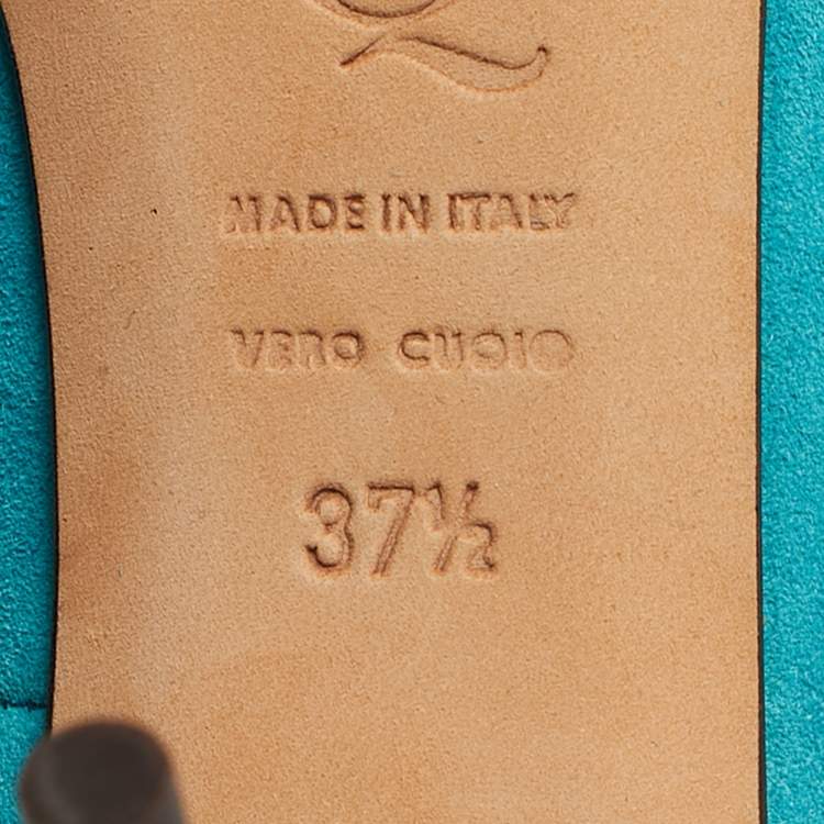 Pre Owned Alexander McQueen Blue Suede Pointed Toe Pumps Size 37.5