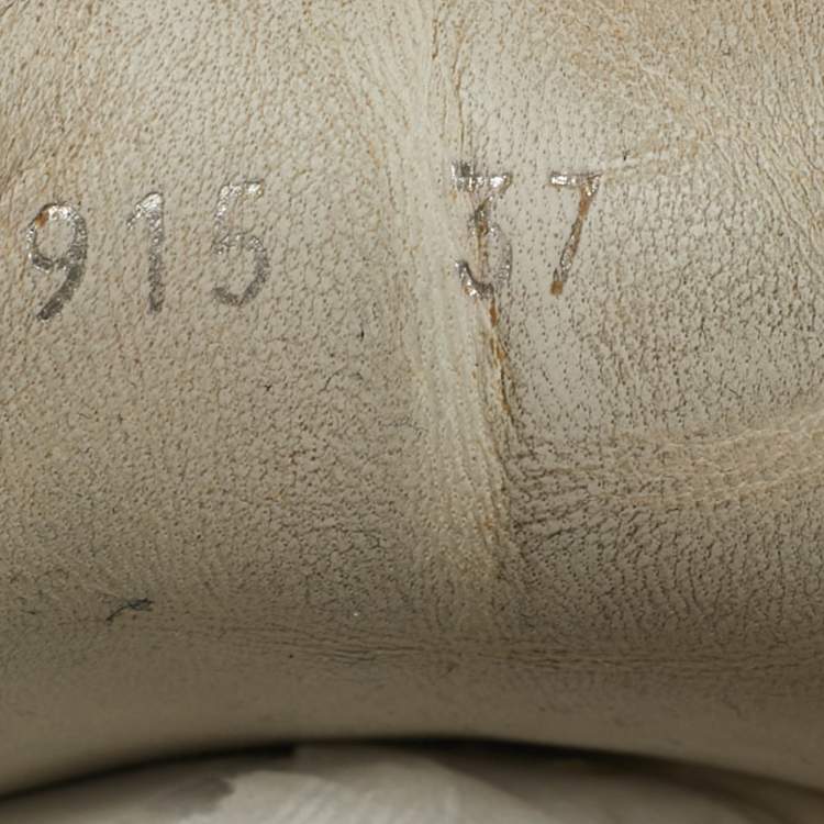 Pre Owned Alexander McQueen White/Black Leather Oversized Low Top Sneakers Size 37