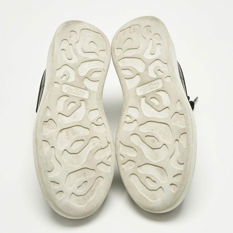 Pre Owned Alexander McQueen Black Leather Oversized Sneakers Size 37