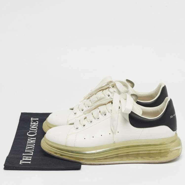 مملوكة مسبقًا Alexander McQueen White Leather Oversized Lace Up Sneakers Size 40
