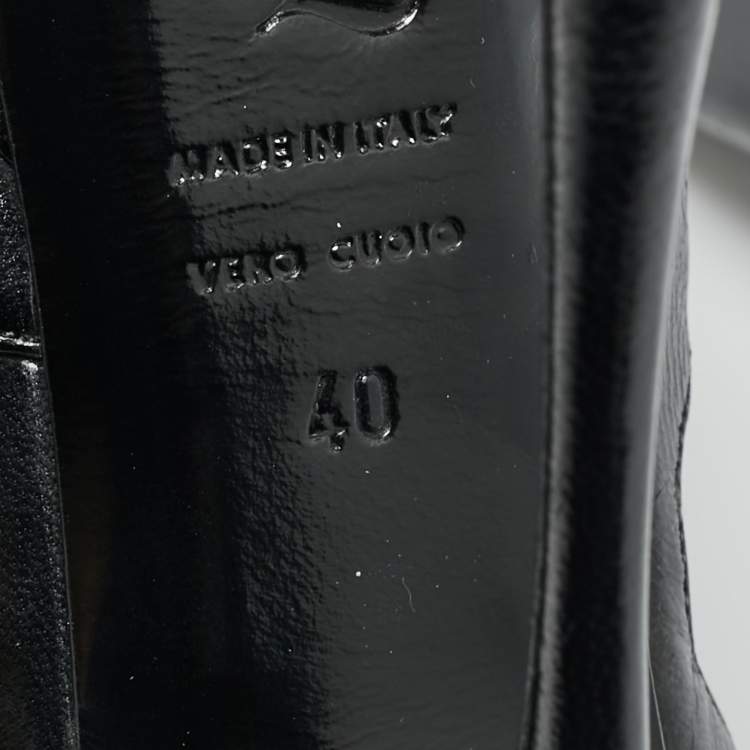 مملوكة مسبقًا Alexander McQueen Size 40 Black Leather Cut Out Platform Sandals