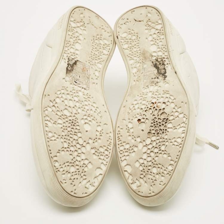 Pre Owned Alexander McQueen Size 41 White Leather Lace Up Sneakers