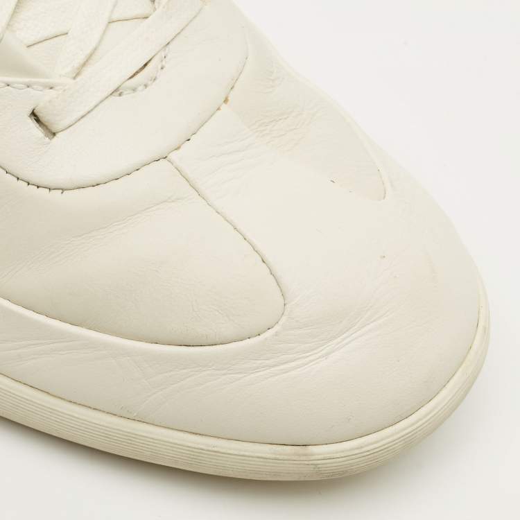 Pre Owned Alexander McQueen Size 41 White Leather Lace Up Sneakers